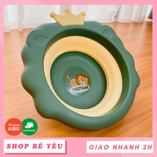 Chậu rửa mặt cho bé 🌸 𝑭𝒓𝒆𝒆𝒔𝒉𝒊𝒑 🌸 Chậu rửa mặt hình vương miện đáng yêu ngộ nghĩnh cao cấp xanh lá
