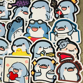 [Cá mập] Set 20 sticker trang trí dễ thương, miếng dán sổ tay - Sticker, Hình Dán