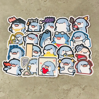 [Cá mập] Set 20 sticker trang trí dễ thương, miếng dán sổ tay - Sticker, Hình Dán