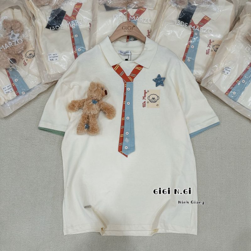 Áo polo 13de marzo cà vạt kèm gấu