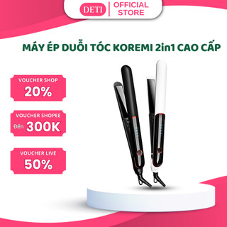 Máy ép duỗi tóc, uốn tóc xoăn Hàn Quốc Koremi 3in1, thanh gốm là tóc nhanh, giúp kẹp thẳng tóc tránh hư tổn, BH 12 tháng