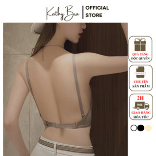 C07 Áo Lót Cài Trước Mặc Hở Lưng KATHY BRA Cài Trước Gom Nâng Ngực Chất Su Không Gọng Đệm Mỏng Nhẹ