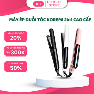 Máy ép duỗi tóc, uốn tóc xoăn Hàn Quốc Koremi 3in1, thanh gốm là tóc nhanh, giúp kẹp thẳng tóc tránh hư tổn, BH 12 tháng