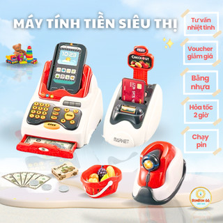 Đồ chơi máy tính tiền siêu thị có hiệu ứng cho bé, đồ chơi quầy tính tiền siêu thị mini đồ chơi nhập vai bonbon66.shop