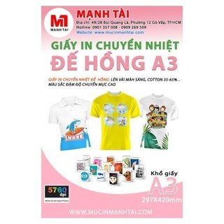 Giấy in chuyển nhiệt đế hồng (giấy nhiệt đỏ) khổ A3