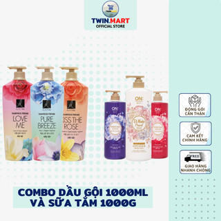 COMBO Dầu gội Elastine hương nước hoa và Sữa tắm hương nước hoa On: The Body Perfume 1000ml