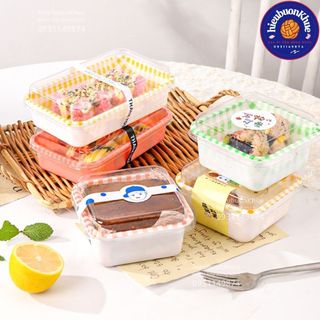 50 hộp nhựa caro đựng bánh gato, bento, bánh kem, cơm hoặc đồ ăn