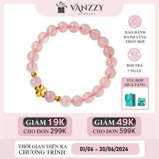 Vòng tay nữ bạc s925 thương hiệu vanzzy jewelry, lắc tay bạc chuỗi hồng pha lê s5276
