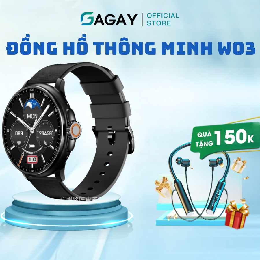 Đồng hồ thông minh G-EW03 Plus, Smart Watch thể thao điện tử theo dõi sức khoẻ 24/7, chống thấm nước