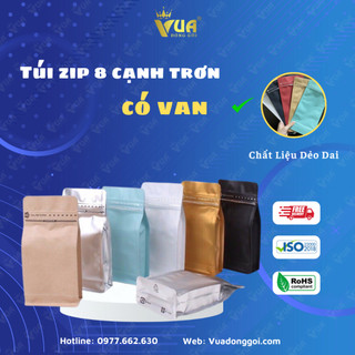 Túi nhựa zipper 8 cạnh trơn , đựng cafe thực phẩm đủ màu, đủ size chất liệu dẻo dai