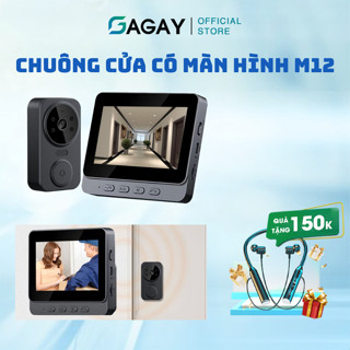 Chuông cửa không dây, Chuông cửa M12 có camera, đàm thoại 2 chiều dễ dàng xử dụng không cần kết nối app, điện thoại