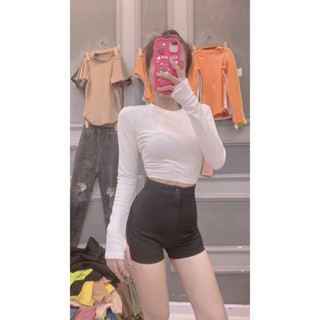    M50   Quần đùi Umi  1 nút có túi sau lưng   chất umi Dáng quần ôm lưng siêu cao tôn vòng ba  có màu trắng _ đen  