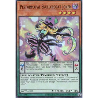 Lá bài thẻ bài Yugioh Performapal Skullcrobat Joker – Super Rare - Tặng bọc bài nhựa bảo quản
