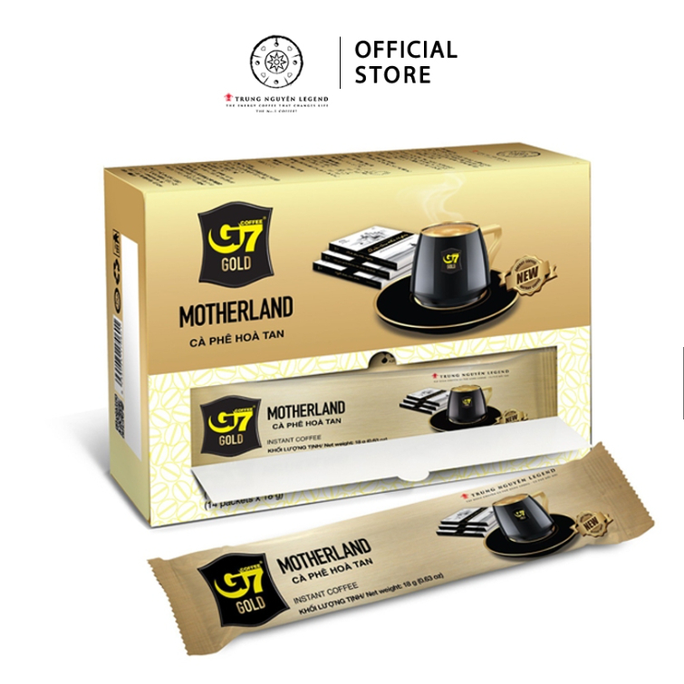 Trung Nguyên Legend - Cà phê sữa hòa tan G7 Gold Motherland - Hộp 14 gói x 18gr