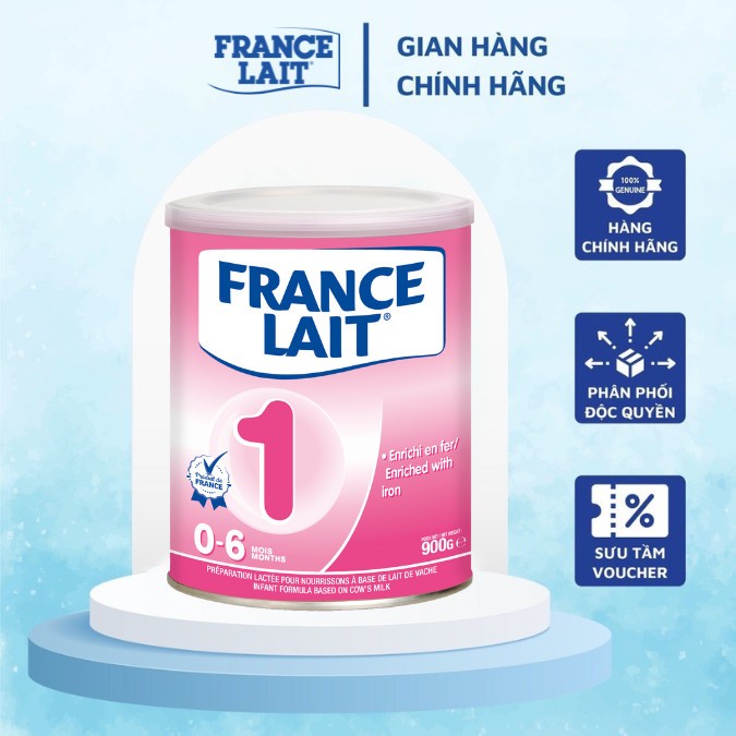 Sữa Công Thức France Lait 1 Pháp Hỗ Trợ Phát Triển Toàn Diện Cho Bé 400g/900g
