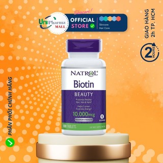 Viên uống natrol biotin 10000 mcg 100 viên của mỹ biotin 10.000 mcg hong1008 hỗ trợ tóc và móng