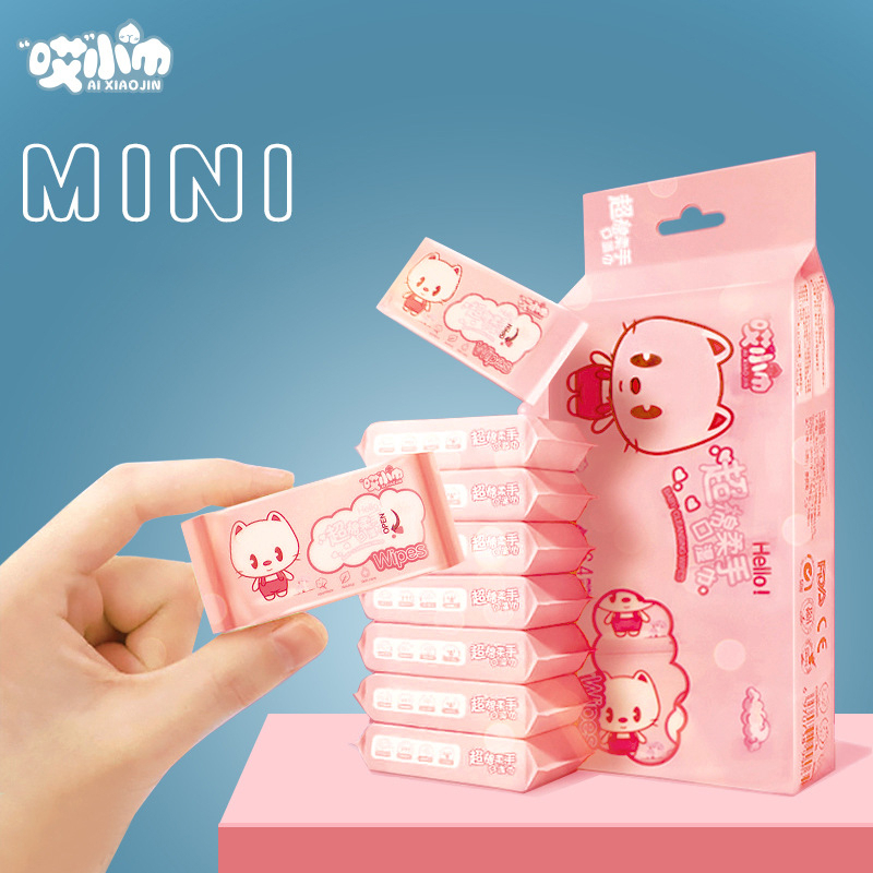 Set 8 Gói Khăn Ướt Mini Bỏ Túi