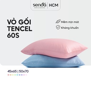 Vỏ gối lụa tencel 50x70 45x65 cm sen đá bedding cao cấp trơn màu, áo, bao gối nằm 100% lyocell 60s