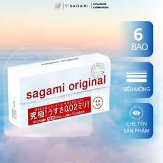 Bao cao su Sagami 002 bcs non latex siêu mỏng truyền nhiệt nhanh hộp 6 chiếc