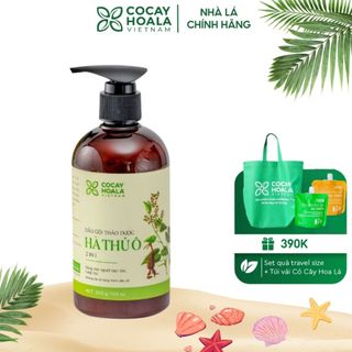 Dầu gội xả 2in1 hà thủ ô Cỏ Cây Hoa Lá giảm rụng tóc, hỗ trợ mọc tóc, dưỡng tóc đen mượt chai 450g