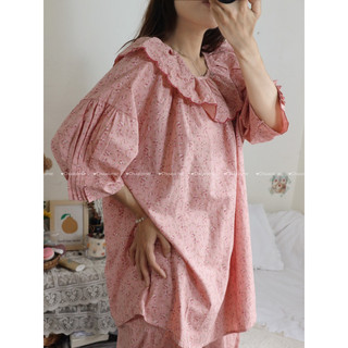 Bộ ngủ / mặc nhà pyjama hoa nhí dài taobao