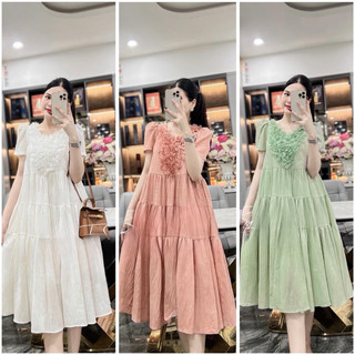 Váy tầng babydoll đính hoa ngực sm