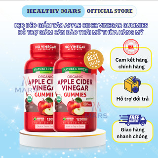 Kẹo dẻo giấm táo apple cider vinegar gummies hỗ trợ giảm cân đào thải mỡ thừa hàng mỹ - healthymars