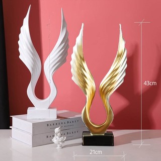 Tượng trang trí đôi cánh thiên thần trang trí nhà cửa cam 43cm