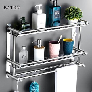 Kệ để đồ nhà tắm BATRM Kệ treo khăn dán tường chất liệu chống nước và khả năng chịu lực tốt Kệ treo quần áo