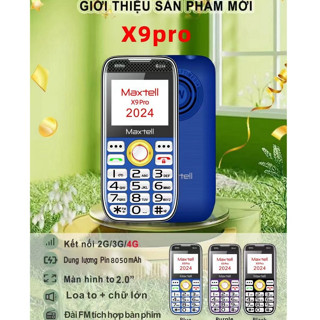 Điện thoại Maxtell X9pro cho người già, cao tuổi. điện thoại bàn phím sóng 4G 2sim Đọc Số, Loa To