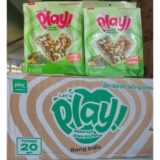 Bánh gạo lứt yến mạch hạt điều Play vị rong biển không chiên