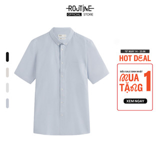Áo Sơ Mi Nam Tay Ngắn Oxford Trơn Form Fitted - Routine 10F22SHS002CR1