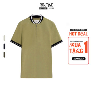 Áo Polo Nam Tay Ngắn Cổ Khóa Kéo Phối Màu Form Fitted - Routine 10S23POL012