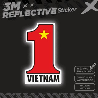 VIETNAM FLAG SỐ MỘT 3M - Reflective Sticker Die-cut Hình dán phản quang thương hiệu STICKER FACTORY