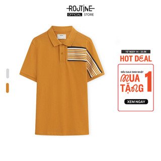 Áo Polo Nam Tay Bo Họa Tiết Trang Trí Form Fitted - Routine 10S23POL029