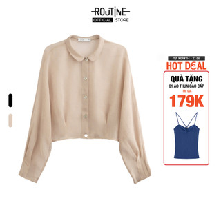 Áo Sơ Mi Nữ Tay Dài Trơn Xếp Ly Form Regular - Routine 10S22SHLW004