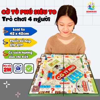 Cờ Tỷ Phú Cỡ Lớn 42 x 42 Cm Đồ Chơi Cờ Boardgame Vui Nhộn Học Tư Duy Làm Giàu Trò Chơi Giải Trí Cho 4 Người