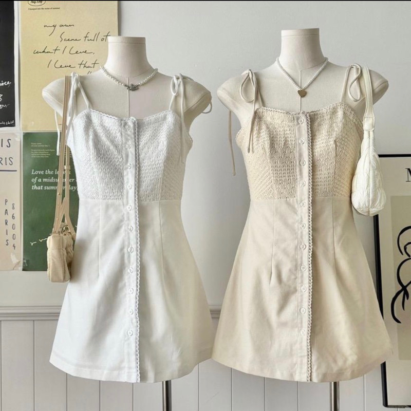 Đầm 2 dây phối lưới - Tyribee Clothing