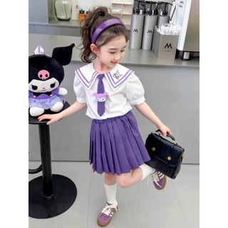 S71 - Set váy đi học cho bé gái gồm áo, chân váy, cà vạt, 3 màu xinh dễ thương cho bé 8-30kg