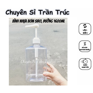 Bình bơm siro, bình bơm nước đường, bình nhựa có vòi pump 10cc dung tích 1600ml