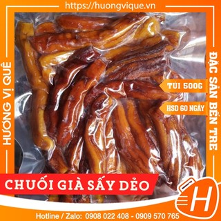 Chuối Già Sấy Dẻo - Túi Hút Chân Không 500g - Đặc Sản Bến Tre