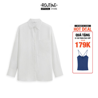 Áo Sơ Mi Nữ Tay Dài Coffee Túi Đắp Trơn Form Loose - Routine 10S23SHLW025