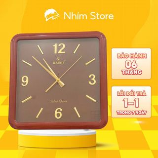 Đồng hồ treo tường Vuông 32cm NhimStore kim trôi không tiếng động, thích hợp treo phòng ngủ, phòng khách