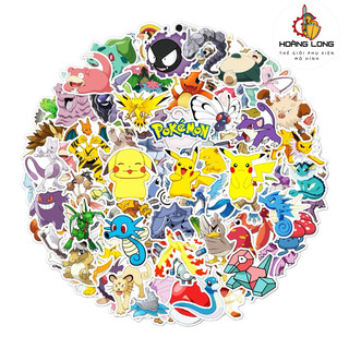 1 Hình dán Pokemon ngẫu nhiên, Sticker Pokemon, hình dán Sổ Tay, Bình Nước, Nón Bảo Hiểm, Vali (phụ kiện Hoàng Long)