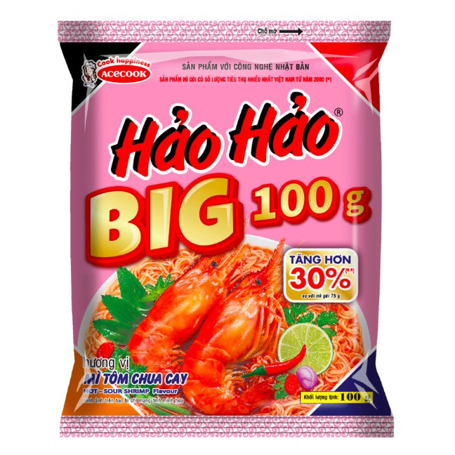 ( Thùng 30 gói ) Mì Hảo BIG 100g
