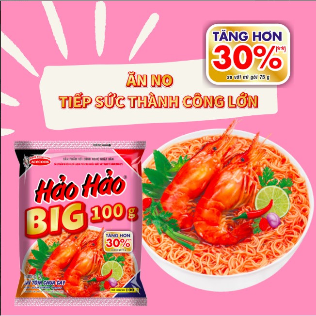 ( Thùng 30 gói ) Mì Hảo BIG 100g