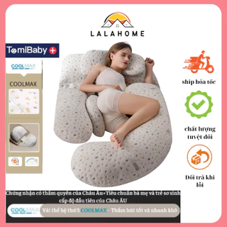 Gối bầu Coolmax cao cấp vải thoáng mát, Gối ôm bà bầu đa năng hỗ trợ giảm đau lưng nâng đỡ bụng giúp mẹ bầu ngủ ngon