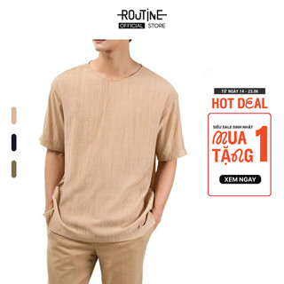 Áo Thun Nam Tay Ngắn Xẻ Tà Trơn Form Loose - Routine 10F22TSS022
