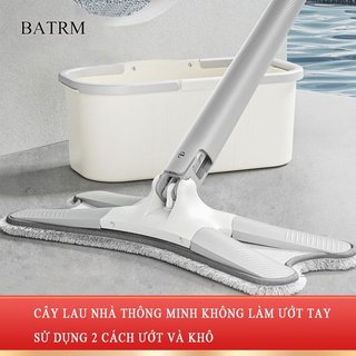 Cây lau nhà BATRM Chổi lau sàn chữ X tự xoay vắt thông minh Chổi lau nhà làm sạch mọi bề mặt