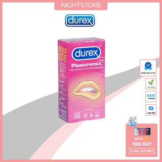 (Che tên) Bao Cao Su Durex Pleasuremax 56mm Có Gai Li Ti Hộp 12 Cái